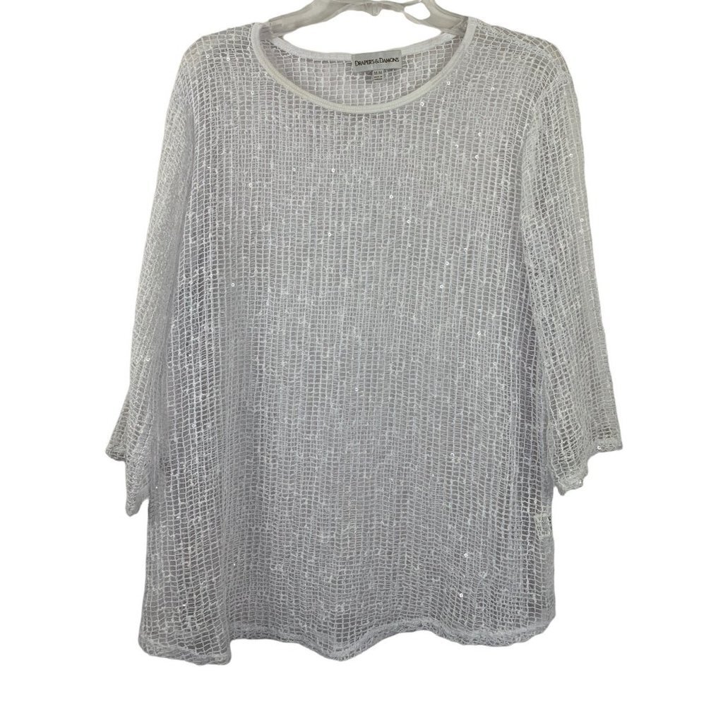Draper's & Damon's Women's Fishnet Hole Top